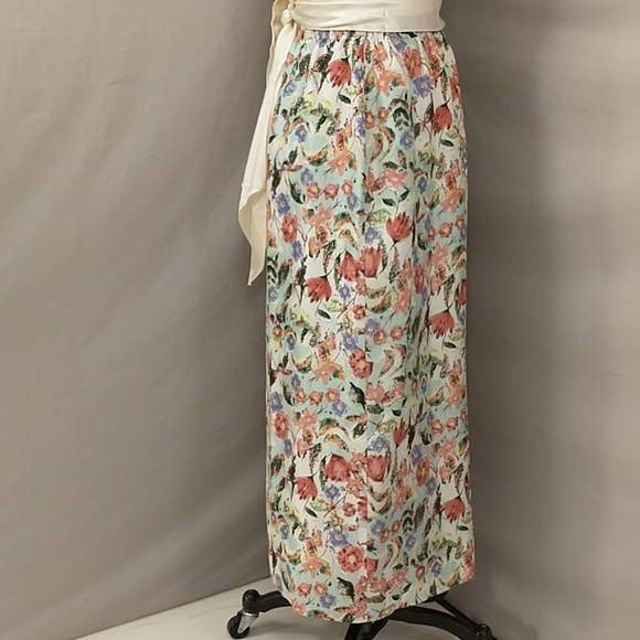 Silk Floral Maxi Long Skirt Jeanine Dray French Flair Excellent Quality & Cond. - Picture 4 of 9